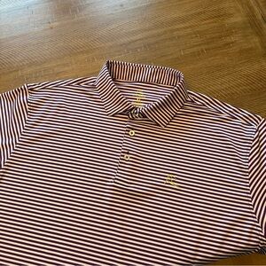 Rhoback Purple and White Striped Polo Shirt